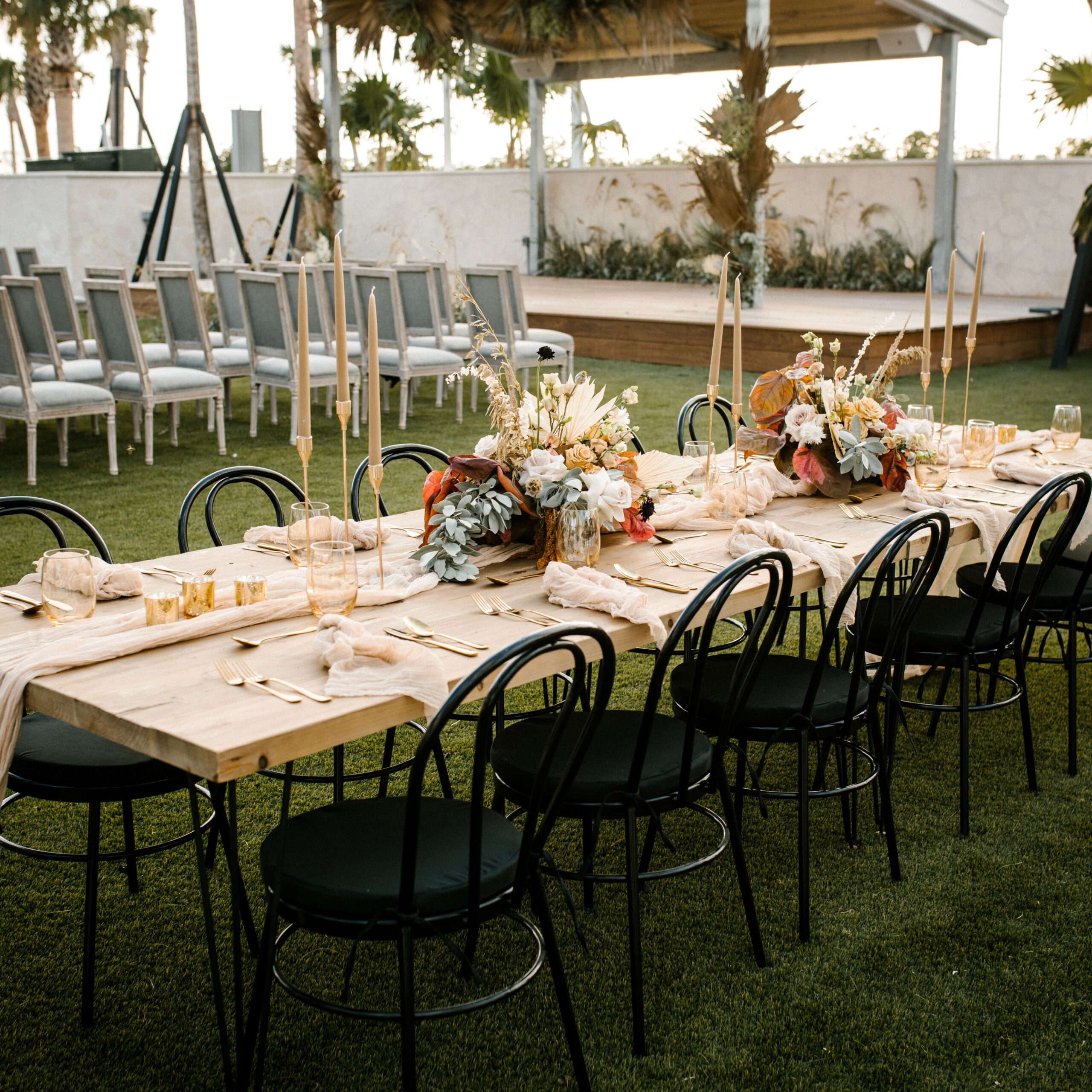 Wedding Event and table decor on the Event Lawn
